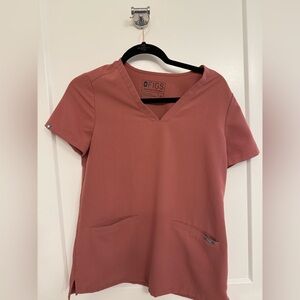 FIGS- Women’s XS Catarina One-Pocket Scrub Top- Mauve